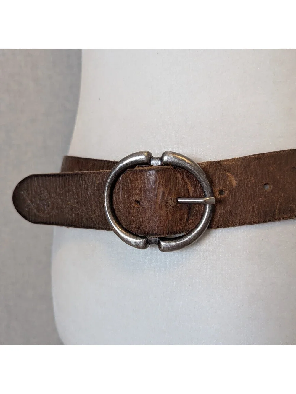 Vintage y2k tooled leather boho Western belt